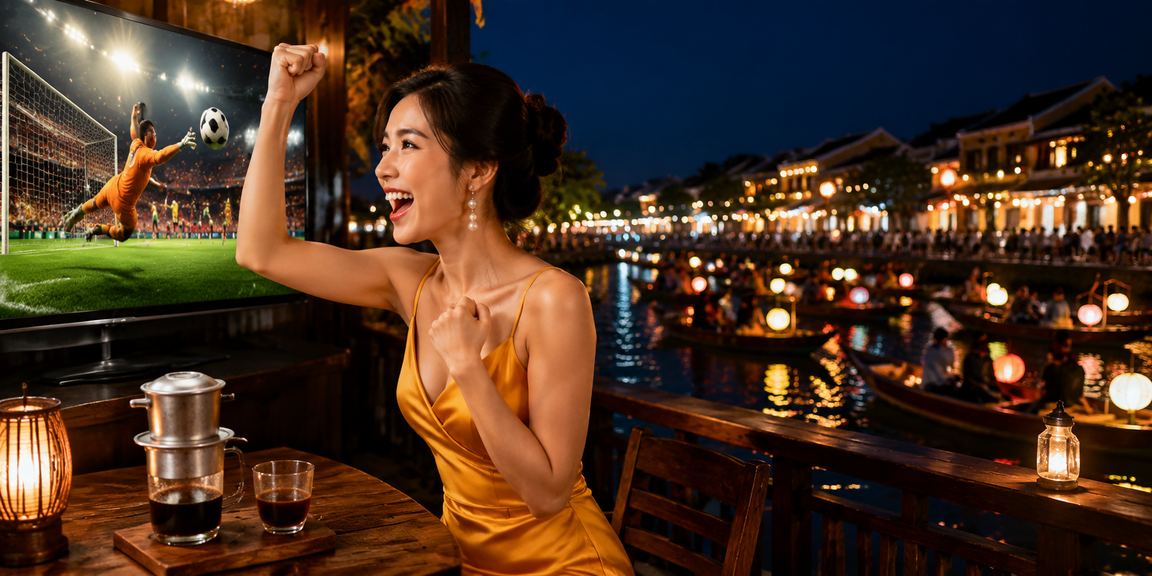 Người dùng cài đặt ứng dụng casino tại quán cà phê Hội An